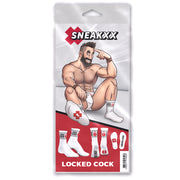 SneakXX - Sneaker Sokken LOCKED COCK - Wit-Erotiekvoordeel.nl