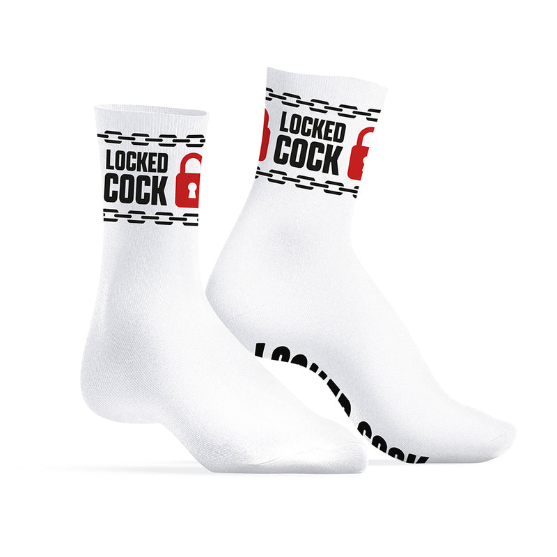 SneakXX - Sneaker Sokken LOCKED COCK - Wit-Erotiekvoordeel.nl
