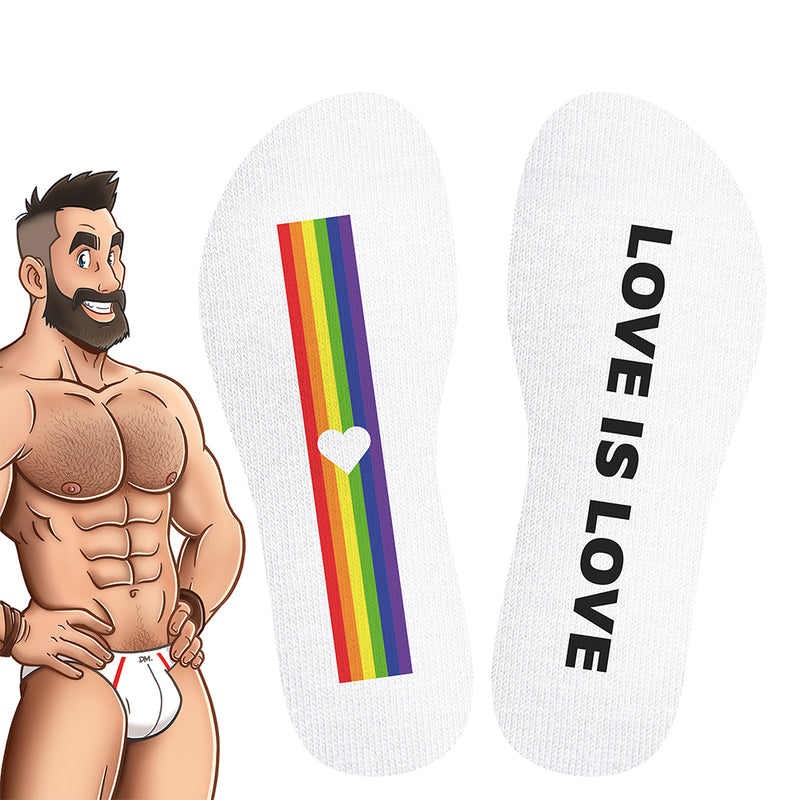 SneakXX - Sneaker Sokken LOVE IS LOVE - Wit-Erotiekvoordeel.nl