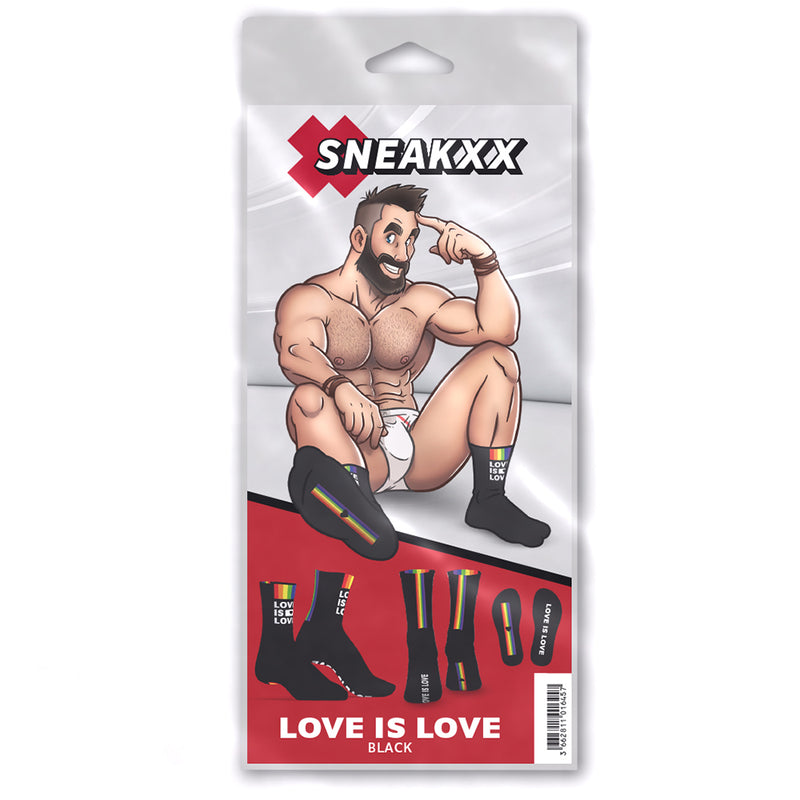 SneakXX - Sneaker-Socken LOVE IS LOVE - Schwarz - Erotiekvoordeel.nl