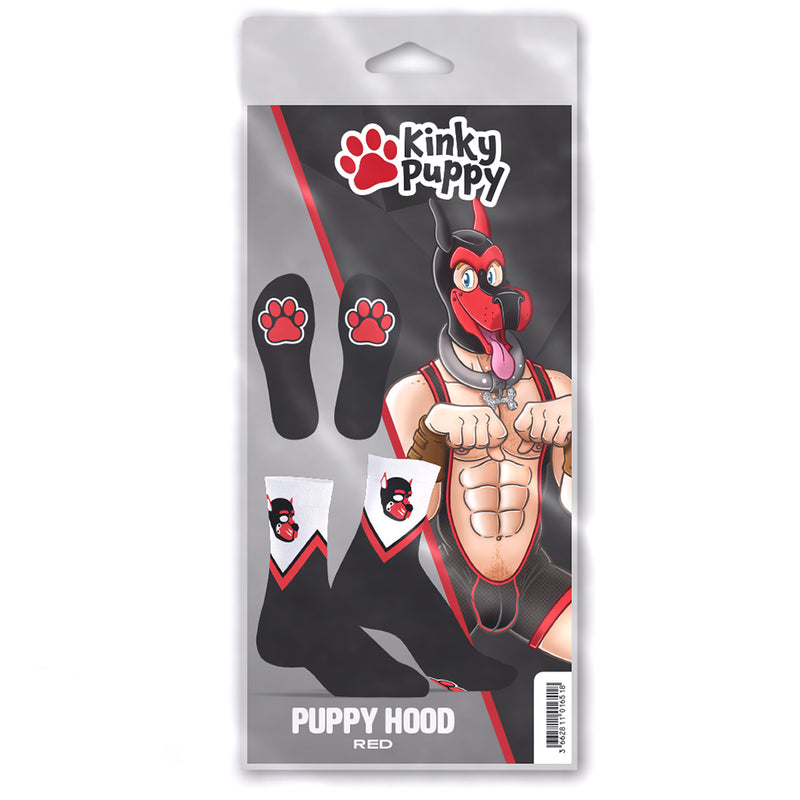 SneakXX - Calcetines deportivos PUPPY Capucha BDSM - Negro/Rojo/Blanco - Erotiekvoordeel.nl