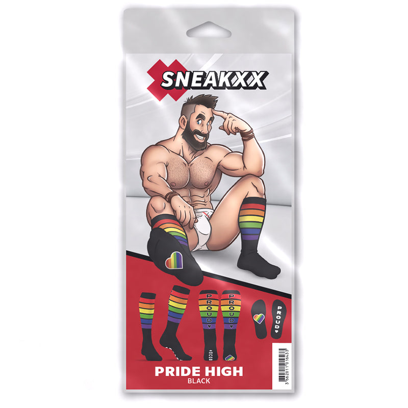 SneakXX - Chaussettes de football PRIDE - Noir - Erotiekvoordeel.nl