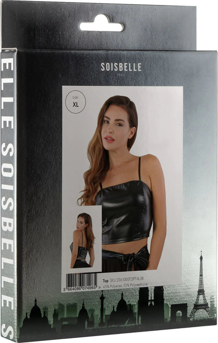 Soisbelle Paris - Leatherlook Top met rits achter - Maat XL - Zwart-Erotiekvoordeel.nl