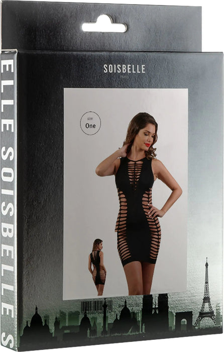 Soisbelle Paris - Mouwloze Opengewerkte Jurk - One Size - Zwart-Erotiekvoordeel.nl