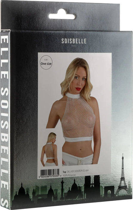 Soisbelle Paris - Net Top met Strass Steentjes - One Size - Wit-Erotiekvoordeel.nl