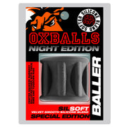 Sport Fucker - Baller - Anneau pénien et étireur de testicules - Édition Night - Silicone/TPR - Noir-Erotiekvoordeel.nl