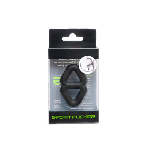 Sport Fucker - Binder Ring - Anello fallico doppio in silicone - Nero-Erotiekvoordeel.nl