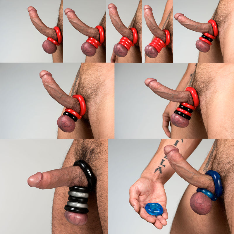 Sport Fucker - Boner Kit - Penisring und Hodenstrecker - Eisblau - Erotiekvoordeel.nl