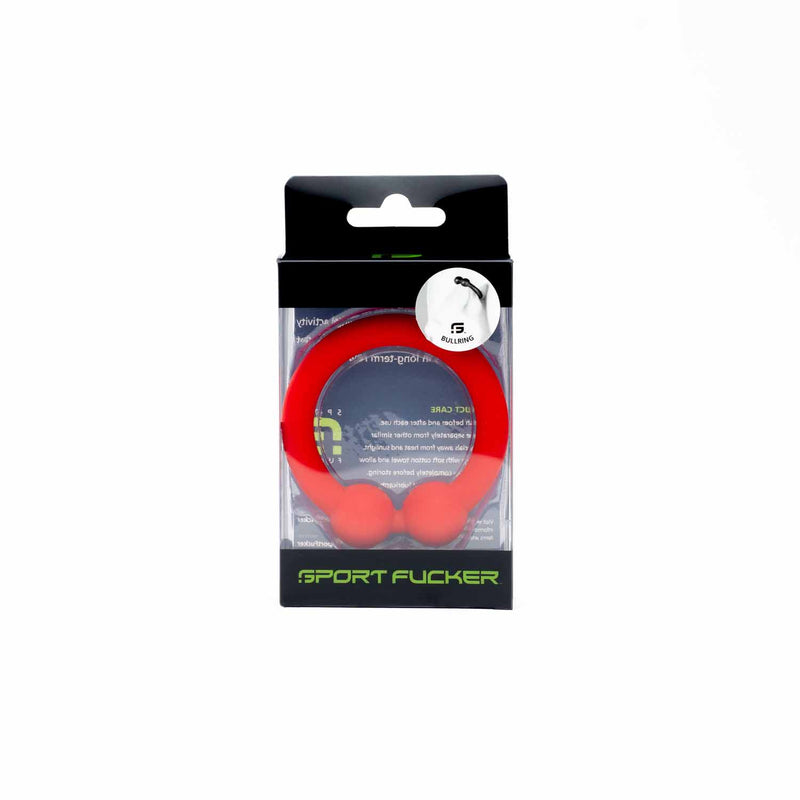 Sport Fucker - Bull Ring - Anello fallico in silicone - Rosso-Erotiekvoordeel.nl