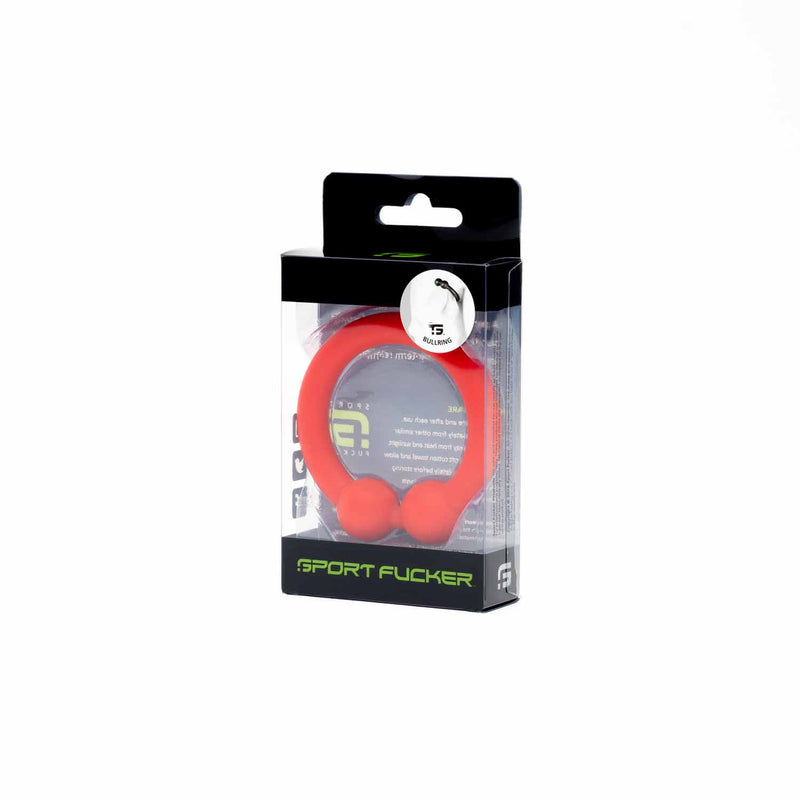 Sport Fucker - Bull Ring - Anello fallico in silicone - Rosso-Erotiekvoordeel.nl