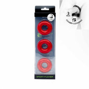 Sport Fucker - Chubby Rubber - Anelli fallici - 3 pezzi - Rosso-Erotiekvoordeel.nl