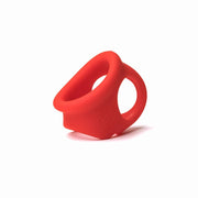 Sport Fucker - Cock Chute - Anello fallico elastico e divaricatore per testicoli - Silicone liquido - Rosso-Erotiekvoordeel.nl