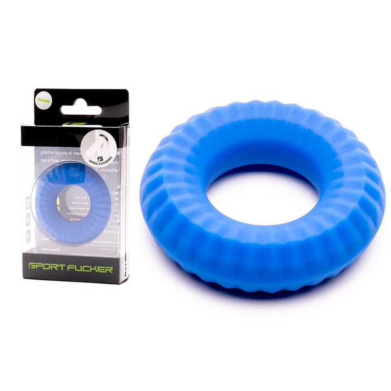 Sport Fucker - Nitro Ring - Anello fallico o ball stretcher in silicone - Blu-Erotiekvoordeel.nl