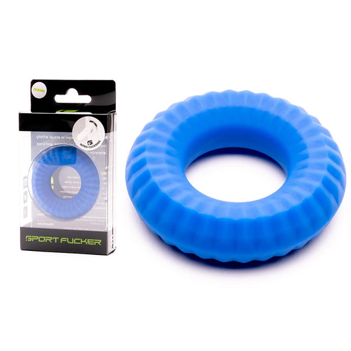 Sport Fucker - Nitro Ring - Cockring ou Ball Stretcher en silicone - Bleu-Erotiekvoordeel.nl