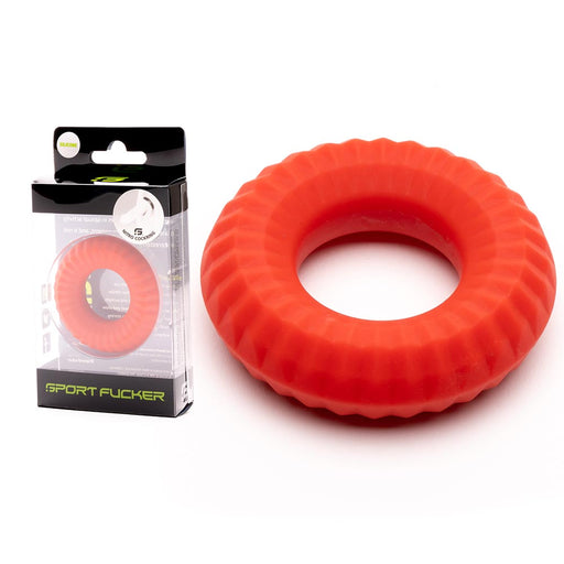 Sport Fucker - Nitro Ring - Anneau pénien ou extenseur de testicules en silicone - Rouge-Erotiekvoordeel.nl