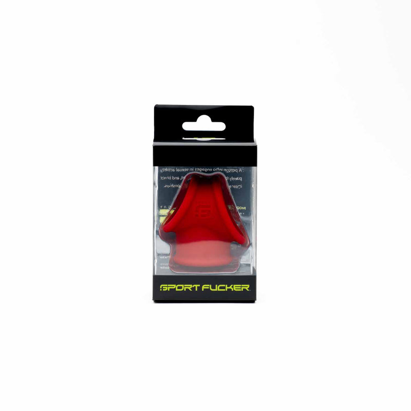 Sport Fucker - Tubo fallico in silicone - Anello fallico e ballstretcher - Rosso-Erotiekvoordeel.nl