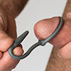 Sport Fucker - Anello fallico in silicone con plug anale - Grigio-Erotiekvoordeel.nl