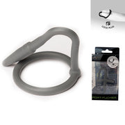 Sport Fucker - Anello fallico in silicone con plug anale - Grigio-Erotiekvoordeel.nl
