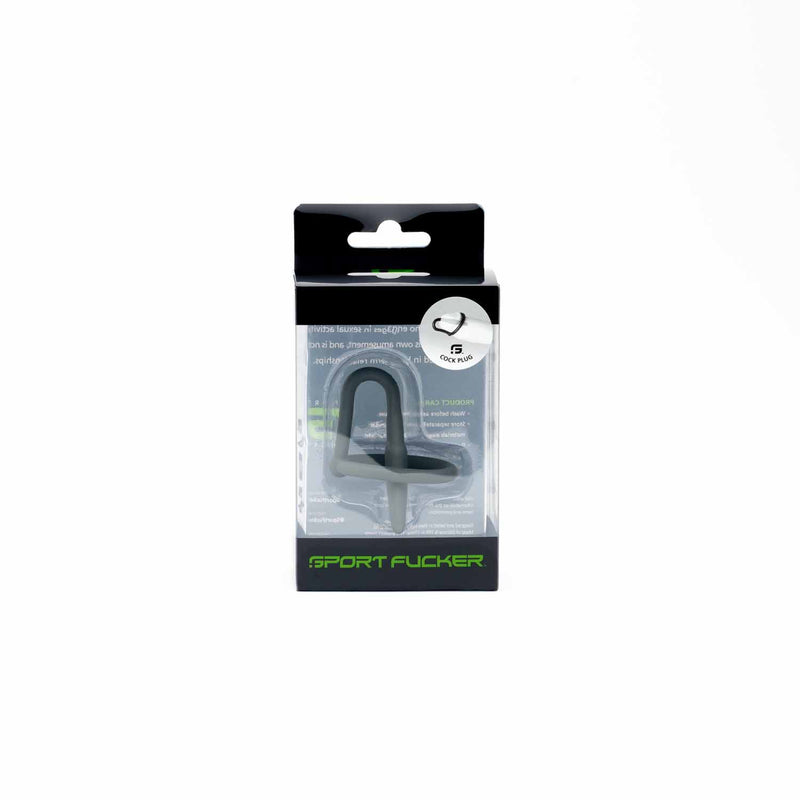 Sport Fucker - Anello fallico in silicone con plug anale - Grigio-Erotiekvoordeel.nl