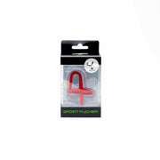 Sport Fucker - Anneau pénien en silicone avec plug pénien - Rouge-Erotiekvoordeel.nl