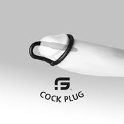 Sport Fucker - Anneau pénien en silicone avec plug pénien - Rouge-Erotiekvoordeel.nl