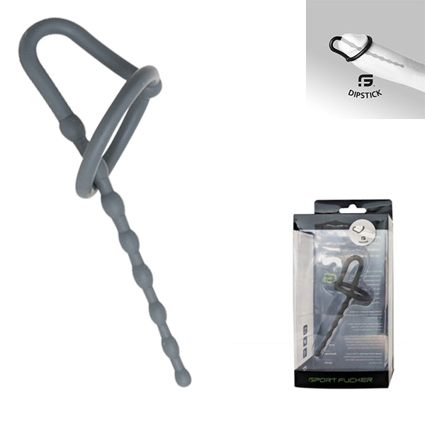 Sport Fucker - Plug anale in silicone - Dipstick - Grigio metallizzato-Erotiekvoordeel.nl