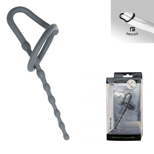 Sport Fucker - Plug anal de silicona - Dipstick - Gris metalizado-Erotiekvoordeel.nl