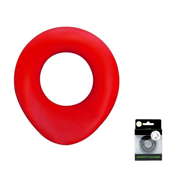 Sport Fucker - The Wedge - Cock Ring - Silicone - Red-Erotiekvoordeel.nl