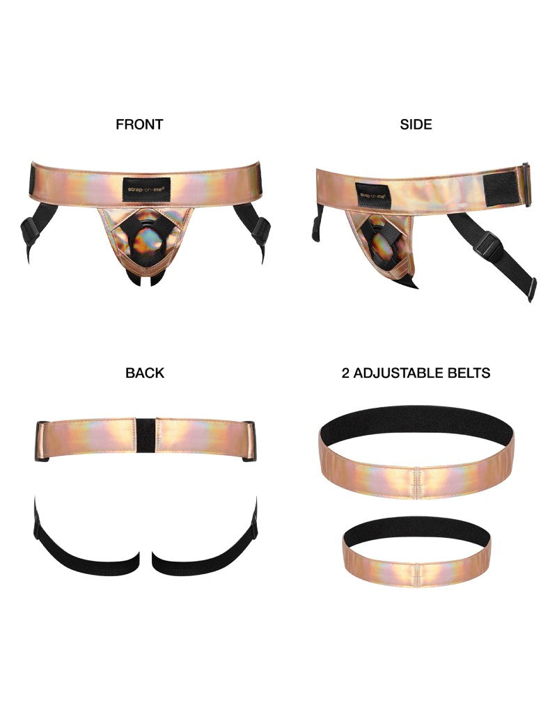 Strap-On-Me - Curious - Strap-On Harness - PU Leather - Metallic Gold - Erotiekvoordeel.nl