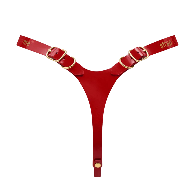 Strap-On-Me - Fabulous - Faux Leather Strap-On Harness - Sizes XS to XXL - Red Lacquer - Erotiekvoordeel.nl