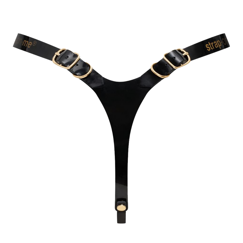 Strap-On-Me - Fabulous - Faux Leather Strap-On Harness - Fits XS to XXL - Black Patent Leather - Erotiekvoordeel.nl