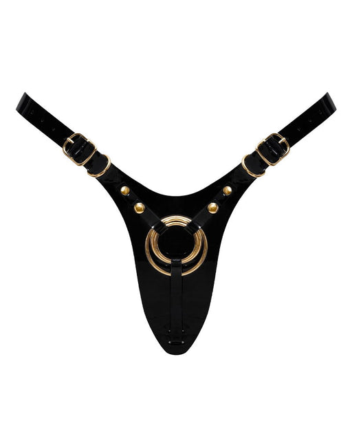 Strap-On-Me - Fabulous - Faux Leather Strap-On Harness - Sizes XS to XXL - Black Patent Leather - Erotiekvoordeel.nl