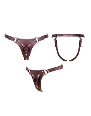Strap-On-Me - Generous - Strap-on Harnas - PU Leer - Aubergine Paars-Erotiekvoordeel.nl