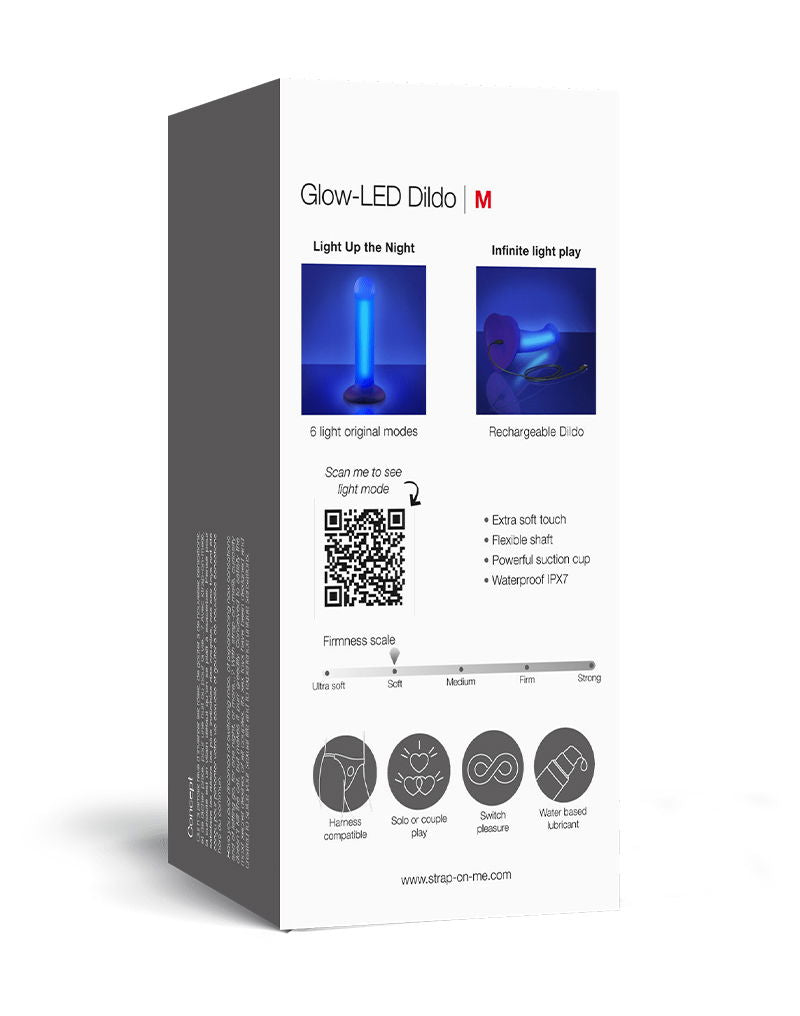 Strap-On-Me - Glow-LED Dildo - Purple - Size M-Erotiekvoordeel.nl