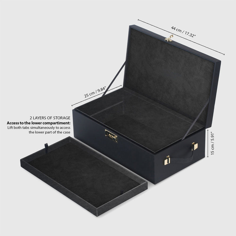 Strap-On-Me - Le Coffret - Boîte de rangement - Boîte de rangement pour sextoys - Avec serrure à combinaison - Noir-Erotiekvoordeel.nl