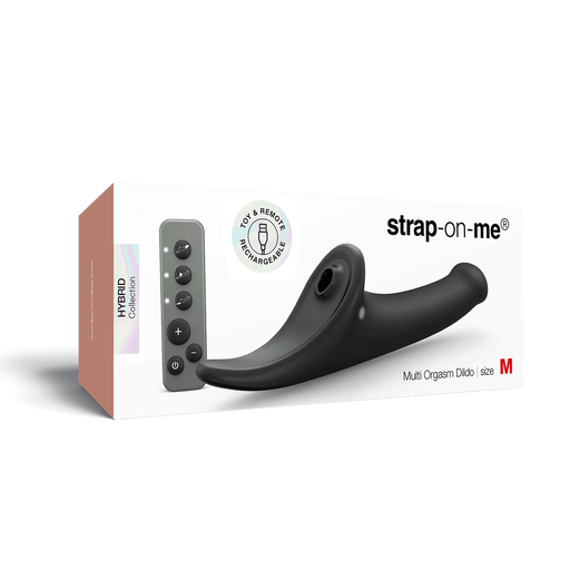 Strap-On-Me - Multi Orgasm Dildo - Strapless Strap-on met Luchtdruk Stimulatie - Zwart-Erotiekvoordeel.nl