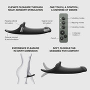 Strap-On-Me - Multi Orgasm Dildo - Strapless Strap-on met Luchtdruk Stimulatie - Zwart-Erotiekvoordeel.nl