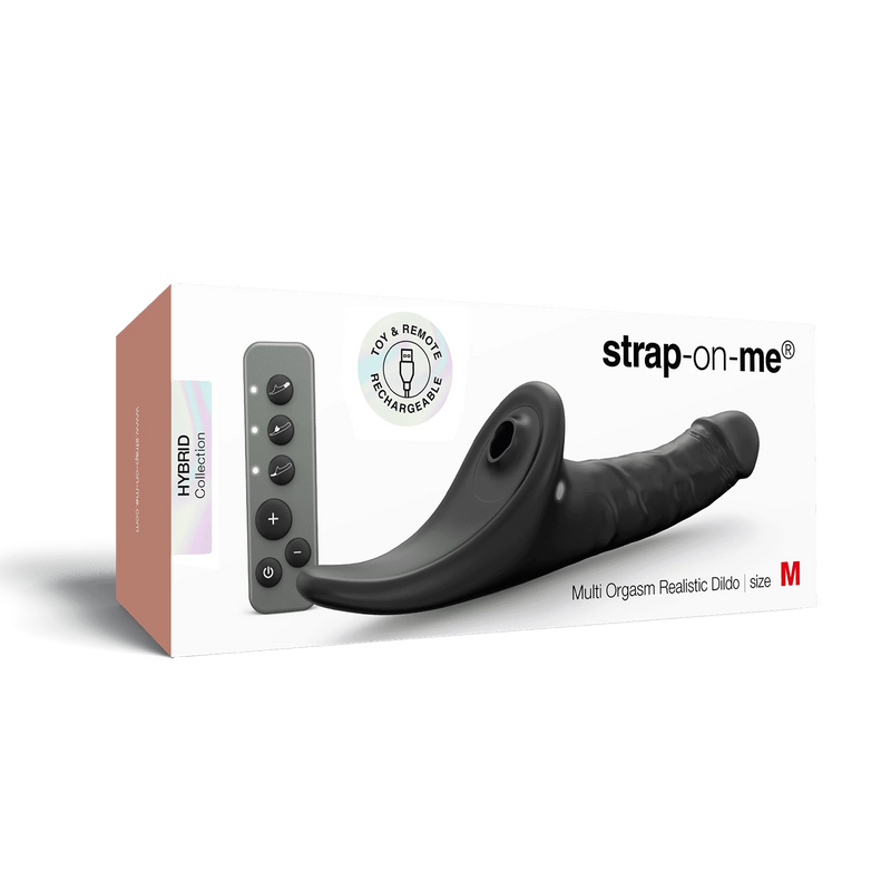 Strap-On-Me - Multi Orgasm Realistische Dildo - Strapless Strap-on met Flapper Technologie - Zwart-Erotiekvoordeel.nl