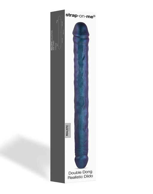 Strap-On-Me - Realistic Double Dildo - Metallic Purple-Erotiekvoordeel.nl