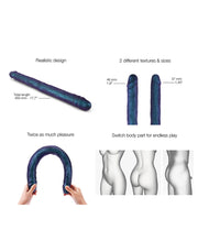 Strap-On-Me - Realistic Double Dildo - Metallic Purple-Erotiekvoordeel.nl