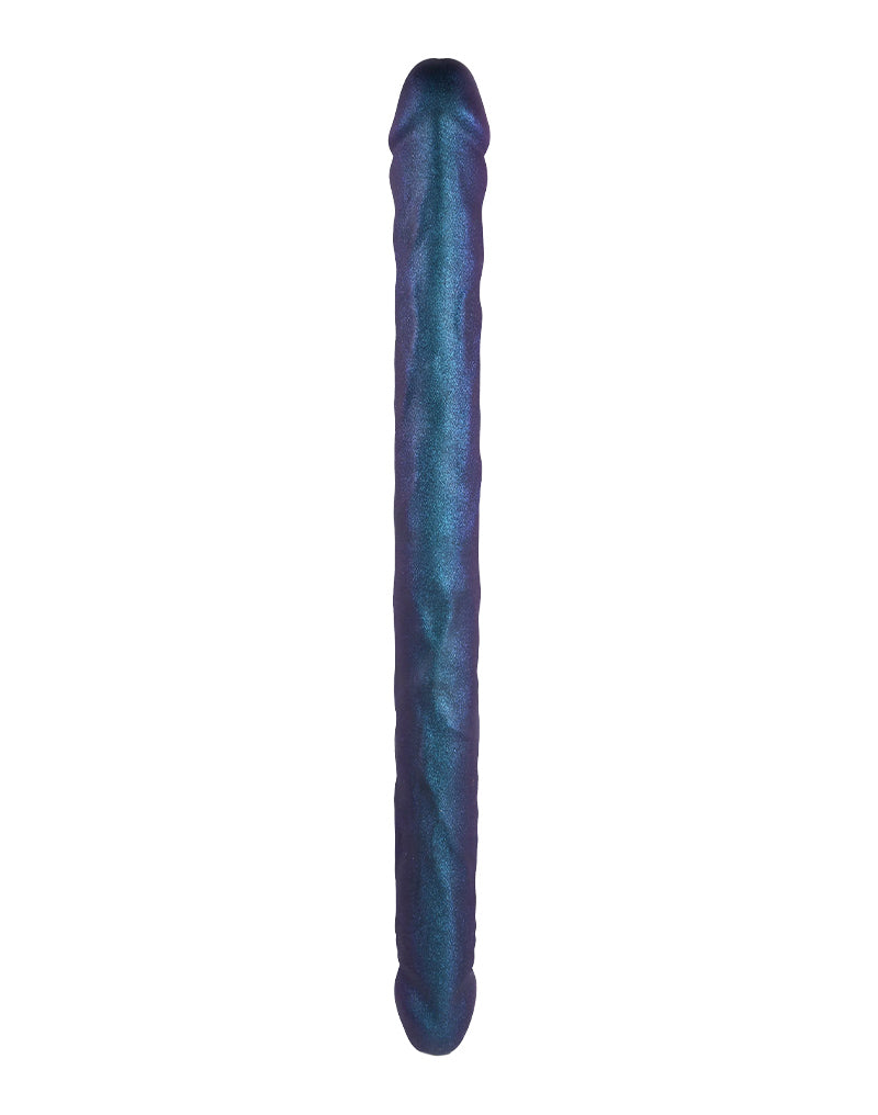 Strap-On-Me - Realistic Double Dildo - Metallic Purple-Erotiekvoordeel.nl