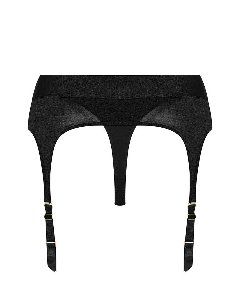 Strap-On-Me - Rebel - Strap-On Harness - Microfiber - With Garter Straps - Black-Erotiekvoordeel.nl
