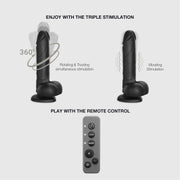 Strap-On-Me - Obrotowy I Wibrujący Realistyczny Dildo - Czarny-Erotiekvoordeel.nl