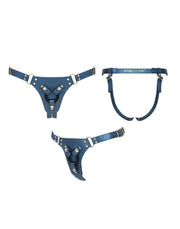 Strap-On-Me - Generous - Strap-on Harnas - PU Leer - Petrol Blauw-Erotiekvoordeel.nl