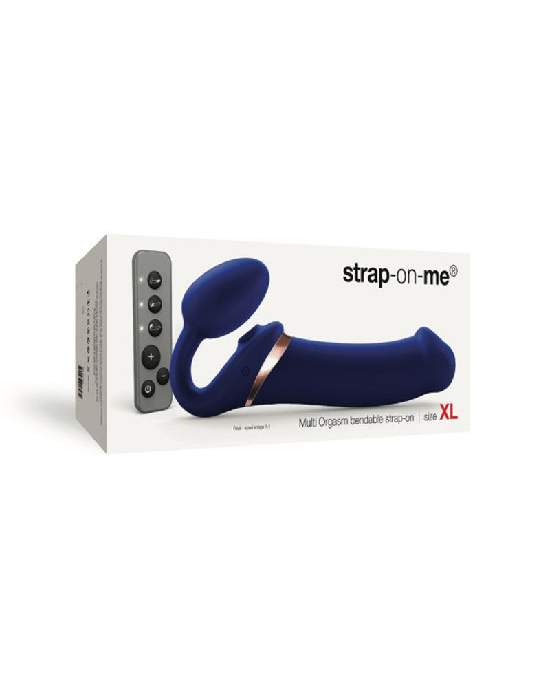 Strap-On-Me - Vibratore strap-on senza cinturini con stimolazione ad aria compressa - Viola-Erotiekvoordeel.nl