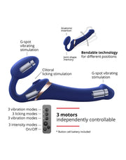 Strap-On-Me - Vibratore strap-on senza cinturini con stimolazione ad aria compressa - Viola-Erotiekvoordeel.nl
