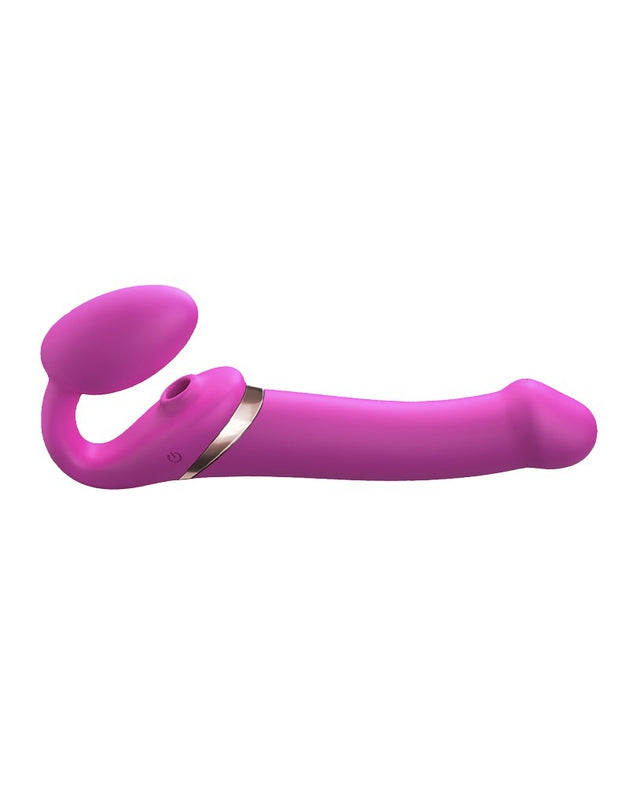 Strap-On-Me - Vibrerende Strapless Strap-on met Luchtdruk Stimulatie - Roze-Erotiekvoordeel.nl
