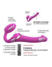 Strap-On-Me - Vibrating Strapless Strap-on with Air Pulse Stimulation - Pink-Erotiekvoordeel.nl