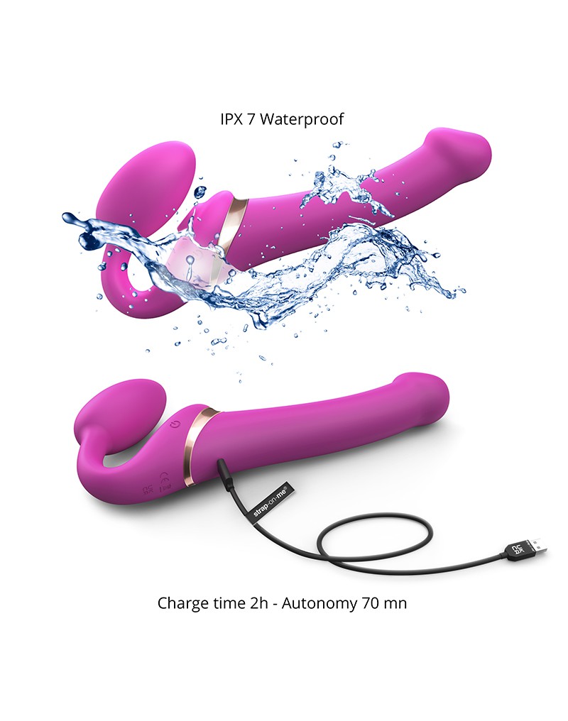 Strap-On-Me - Vibrating Strapless Strap-on with Air Pulse Stimulation - Pink-Erotiekvoordeel.nl