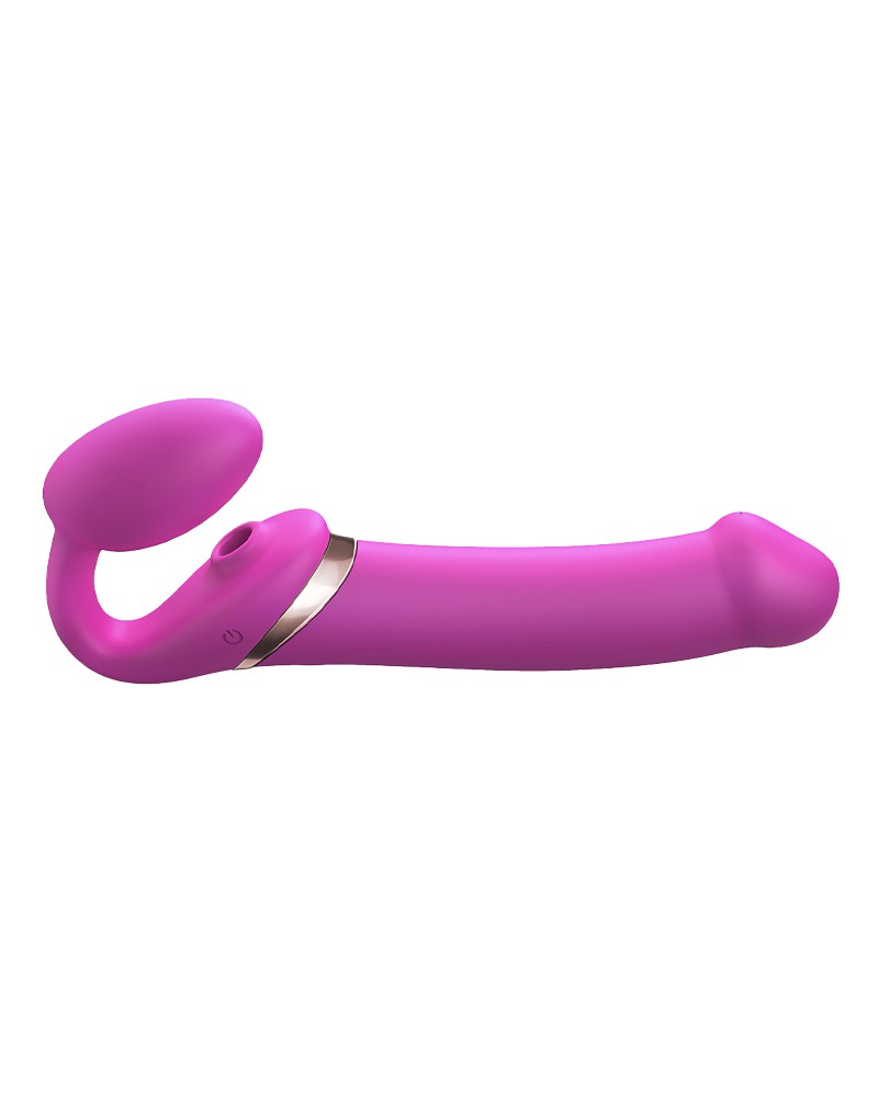Strap-On-Me - Vibrating Strapless Strap-On with Air Pulse Stimulation - Pink-Erotiekvoordeel.nl